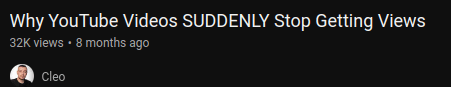 why youtube videos suddenly stop getting views